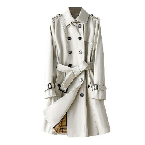 GeleiStory/GeleiStory  2022秋冬新款氣質(zhì)修身純棉防水風(fēng)衣外套女士風(fēng)衣