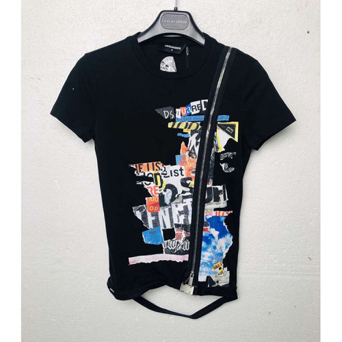 Dsquared2/D二次方 黑色女士短袖T恤（朋克風(fēng)）