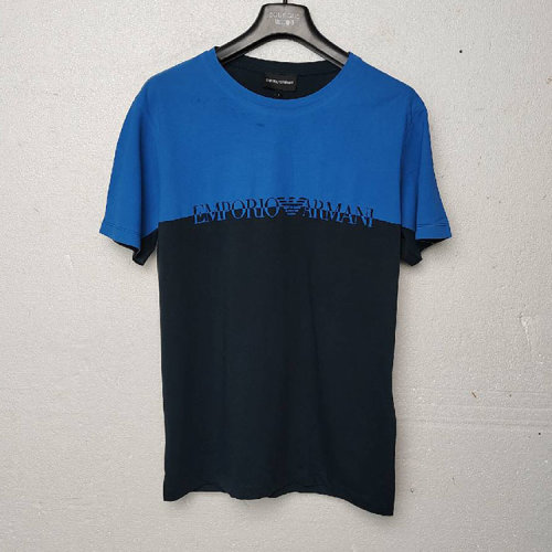 Emporio Armani/安普里奧阿瑪尼藍(lán)色男士短袖T恤   3X1T621JQ4Z  瑕疵折扣