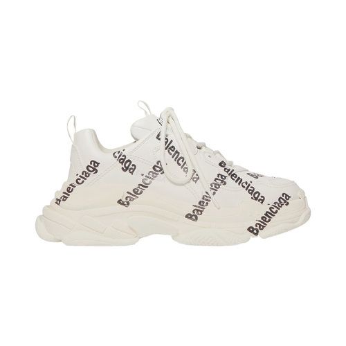 Balenciaga/巴黎世家 22年秋冬新款 Triple S系列 女士白色/黑色高性能面料字標(biāo)運動鞋524039W2FAB9010