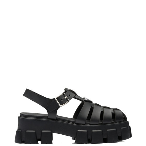 PRADA/普拉達(dá) 22年春夏新款 女士黑色泡沫橡膠厚底涼鞋沙灘鞋1X853M_3LKK_F0002_F_055