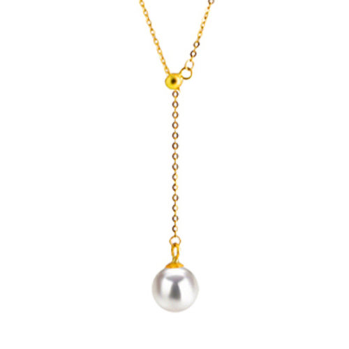 zhuella/珠艾樂 天然淡水珍珠吊墜項(xiàng)鏈 長度可隨意調(diào)節(jié) 18k金日本訂制項(xiàng)鏈