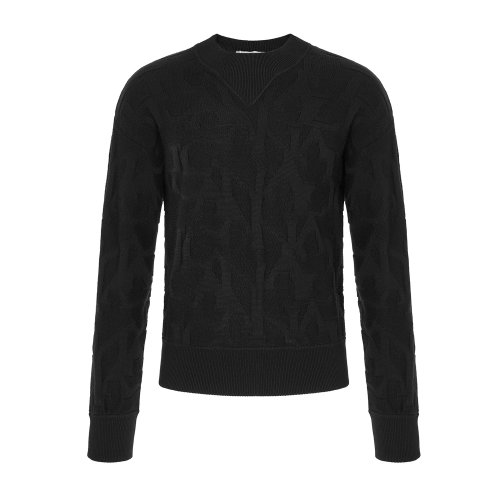 CANALI/康納利 男士CANALI標(biāo)識(shí)暗紋圓領(lǐng)長(zhǎng)袖針織衫 C0646-MK00757-100   秋冬