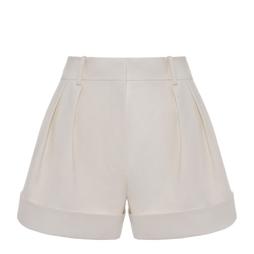 Valentino/華倫天奴 奶白色 女士秀款皮質(zhì)高腰短褲【RUNWAY SS20】 TB0NH01P1AWA03 2020年春夏