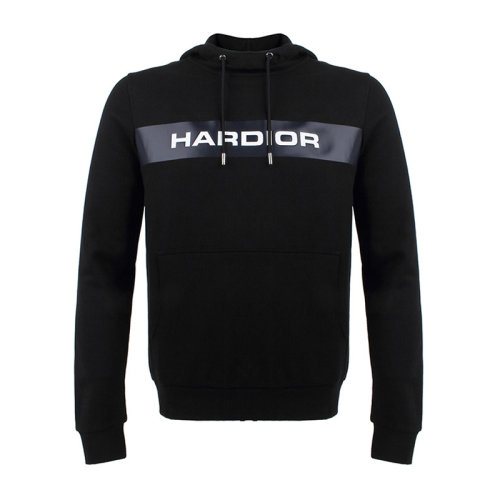 Dior/迪奧 男裝 服飾 黑色棉質(zhì)logo印花時(shí)尚連帽抽繩長袖男士衛(wèi)衣