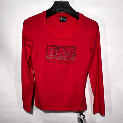 Emporio Armani/安普里奧阿瑪尼 玫紅色女士長袖T恤