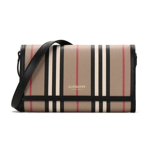 BURBERRY/博柏利  女款聚氨酯/織物單肩斜挎包手拿包 80260041