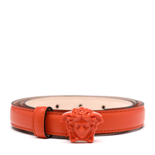 VERSACE/范思哲 潮流橙色美杜莎牛皮革女士皮帶腰帶DCDI145DVTFN1O