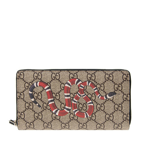 GUCCI/古馳  男士 男包雙G印時(shí)尚百搭靈蛇圖標(biāo)長(zhǎng)款拉鏈錢(qián)包手拿包 451273-K561N-8666