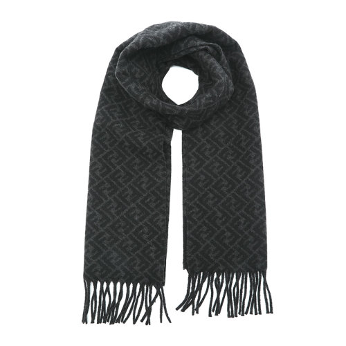 FENDI/芬迪全幅FF圖案羊毛男士長圍巾FXS124AH85F