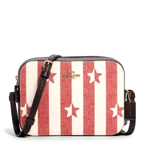 COACH/蔻馳 女士PVC/配皮條紋星星圖案時尚休閑單肩包斜挎包