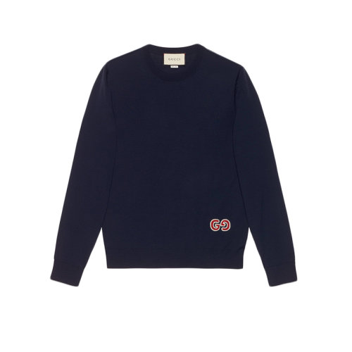 GUCCI/古馳 新款男士深藍色的羊毛毛衣 576810XKAOW4440