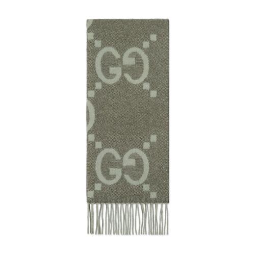  GUCCI古馳 22年秋冬 女士 GG山羊絨提花圍巾 674275 3G344 3465