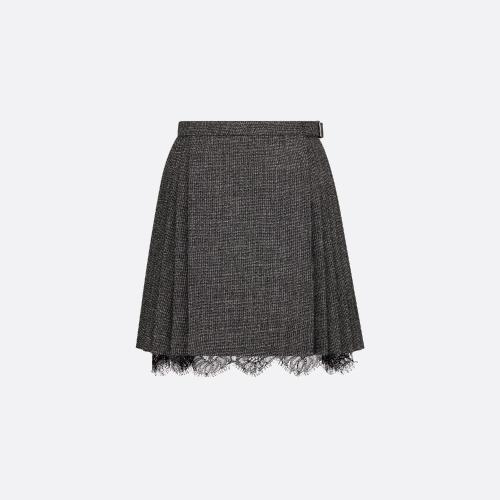  DIOR迪奧 22年秋冬 女士 半身裙 裹身式迷你裙 241J8_1186_X9330