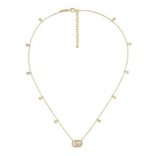  GUCCI古馳 22年秋冬 女士 雙G鉆石項鏈 481624 J8540 8000