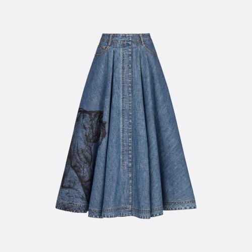  DIOR迪奧 22年秋冬 女士 半身裙 Jupe mi-longue 252J27Y3584_X5887