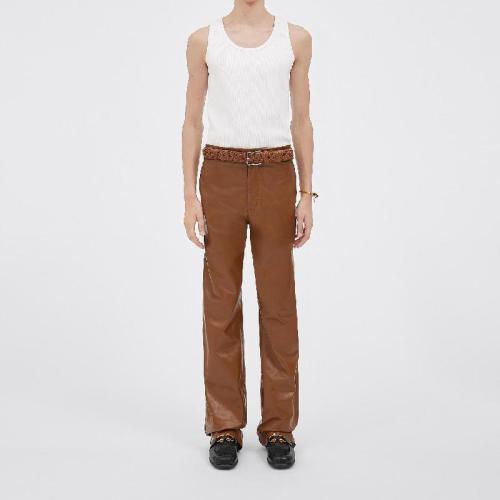  BV葆蝶家 22年秋冬 男士 休閑褲 pantalon droit en cuir brillant 716101VKLC02587