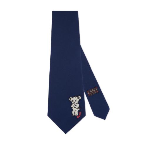  GUCCI古馳 22年秋冬 男士 Gucci HA HA HA特別系列真絲領(lǐng)帶 726794 4XAAL 4100