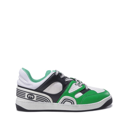 GUCCI/古馳 【22秋冬新款】 男士織物等多種材質做舊效果Basket系帶休閑運動鞋 697882 2SH90