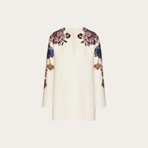  VALENTINO華倫天奴 22年秋冬 女士 連衣裙 ROBE COURTE BRODéE EN CREPE COUTURE XB0VAZ051CF