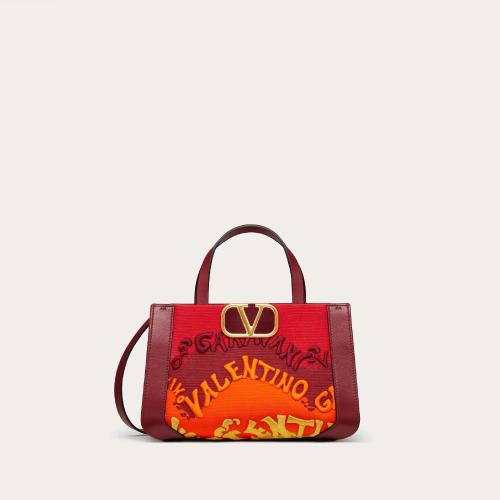  VALENTINO華倫天奴 22年秋冬 女士 手提包 PETIT SAC a MAIN EN TOILE A_VEC BRODERIE VALENTI