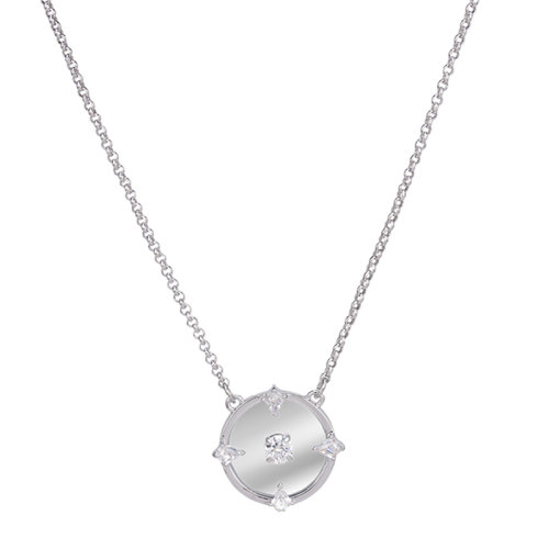 Swarovski/施華洛世奇 女士白色仿水晶石簡(jiǎn)約線條優(yōu)雅含蓄時(shí)尚百搭NORTH項(xiàng)鏈吊墜鎖骨鏈 多色可選