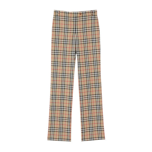 BURBERRY/博柏利  巴寶莉女褲 時(shí)尚百搭 女士典藏米色格紋羊毛休閑褲 80334671 HKY210468