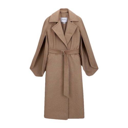  MaxMara/麥絲瑪拉 女士駝色羊毛大衣 10111218 001 PLFSX