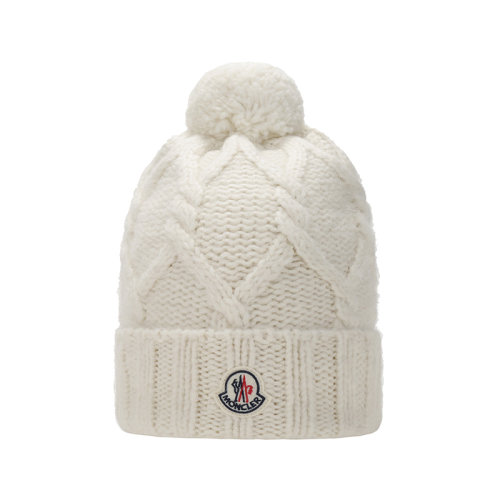 Moncler/蒙克萊 女士羊駝毛/混紡絨球帽子針織帽 3B00020 M1224