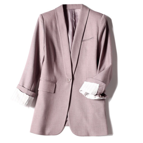 GeleiStory/GeleiStory 秋季新款英倫風(fēng)肩墊羊毛西裝外套女氣質(zhì)長袖休閑小西服 女士西服