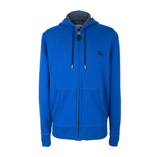 BURBERRY/博柏利 男裝 服飾 簡(jiǎn)約風(fēng)格 藍(lán)色 棉質(zhì)logo圖案連帽運(yùn)動(dòng)衫 男士夾克外套 3942254