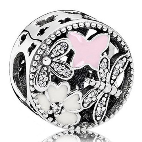 PANDORA/潘多拉  女士多色925銀蜻蜓蝴蝶花朵串珠串飾 791842ENMX