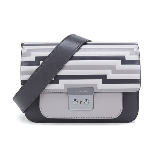 MichaelKors/邁克·科爾斯MK女包SLOANEDITOR系列條紋圖案皮質大號單肩包30F8TS9L9X