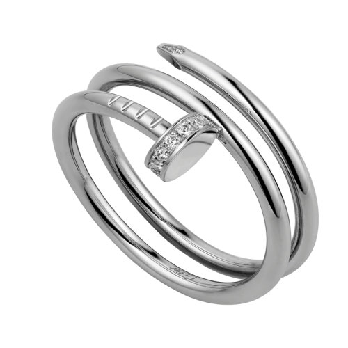 CARTIER/卡地亞 經(jīng)典Juste un Clou系列 18K金白金鉆石釘子戒指B4211000