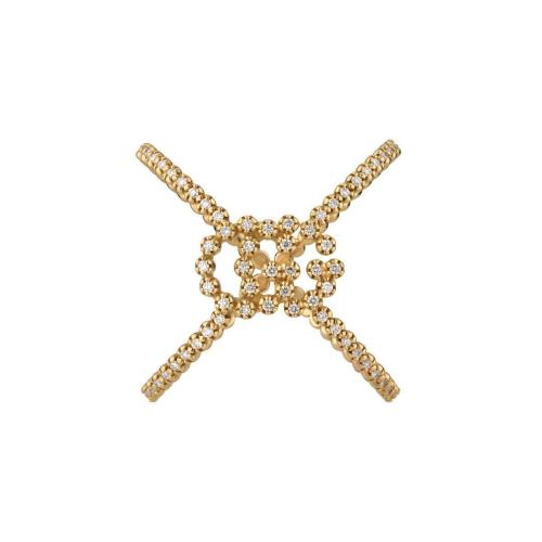  GUCCI古馳 22年秋冬 女士 GG Running 系列 X 型鉆石戒指 581897 J8540 8000