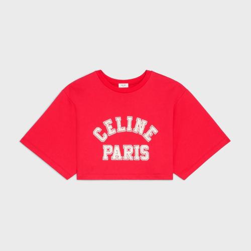  CELINE賽琳思琳 22年秋冬 女士 短袖T恤 T-SHIRT CROPPED CELINE MOLLETON COTON 2Y16A670Q.27