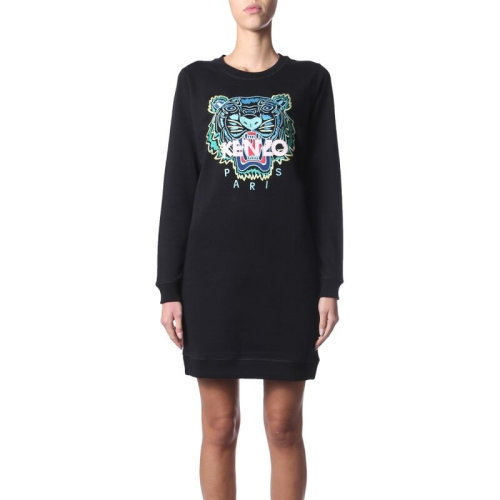 Kenzo/高田賢三  女裝 服裝 棉質(zhì)經(jīng)典LOGO款Tiger老虎頭圖案衛(wèi)衣長袖 女士連衣裙裙裝經(jīng)典虎頭