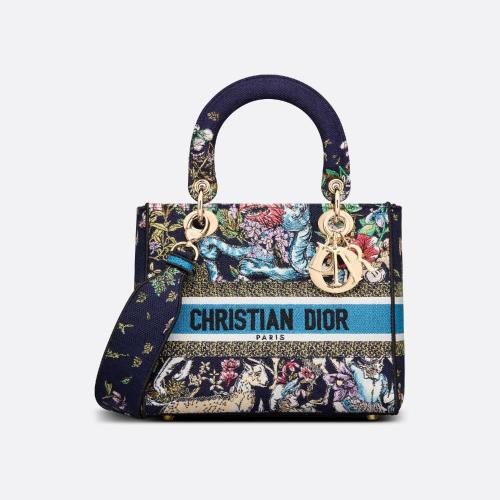  DIOR迪奧 22年秋冬 女士 手提包 中號 Lady D-Lite 手袋 M0565ORUV_M928