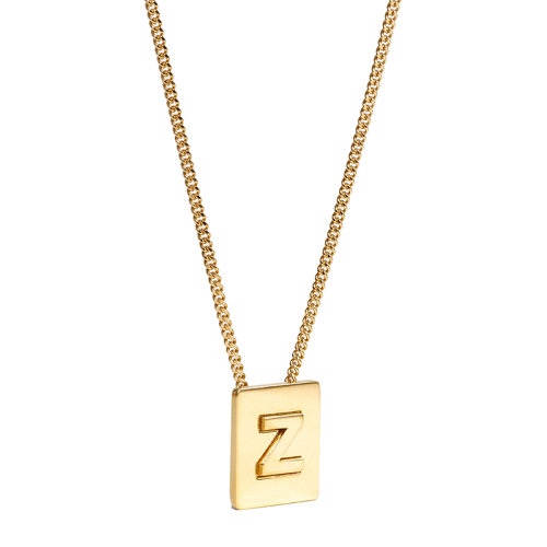 CELINE/賽琳 經(jīng)典款A(yù)LPHABET系列 男女同款金色飾面黃銅字母Z墜飾項(xiàng)鏈46N0Z6BRA.35OR