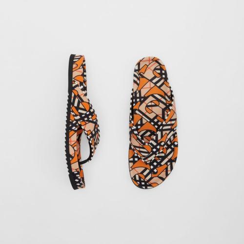  BURBERRY 22年秋冬 男士 專屬標識印花橡膠涼鞋 80566571