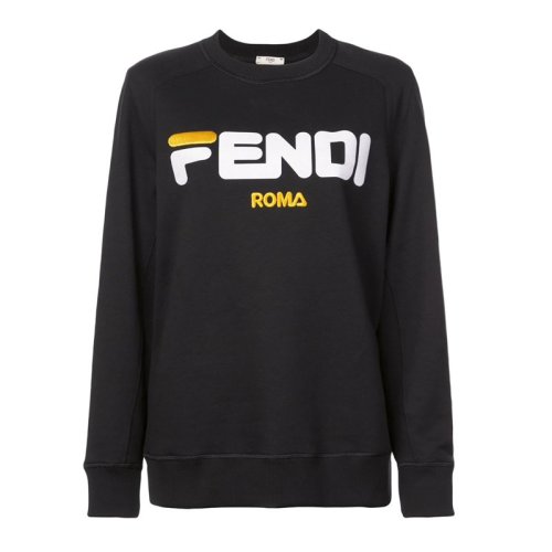 Fendi/芬迪 FENDI x FILA聯(lián)名限量款 小白同款 女裝 服裝 棉質(zhì)LOGO標識長袖套頭衫休閑 女士衛(wèi)衣