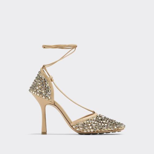  BV葆蝶家 22年秋冬 女士 中跟涼鞋 sparkle stretch 667206V0GU12624