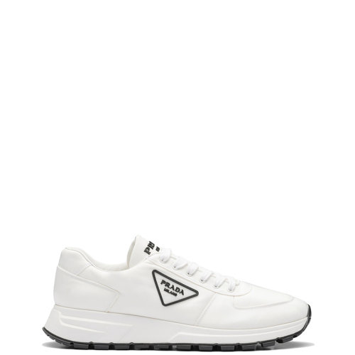 PRADA/普拉達 22年新款 PRAX 01系列 男士白色再生尼龍華達呢材質(zhì)系帶運動鞋4E3576_3LFV_F0009