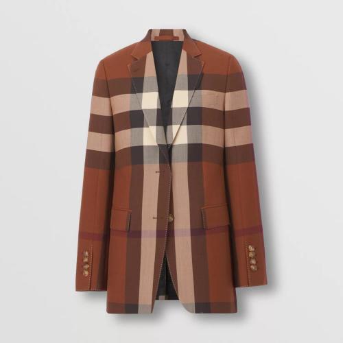  BURBERRY 22年秋冬 女士 格紋羊毛量裁外套 80505571