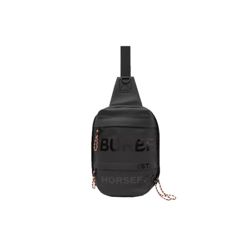 BURBERRY/博柏利 巴寶莉 男包 字母 男士時尚黑色織物斜挎包 80365541