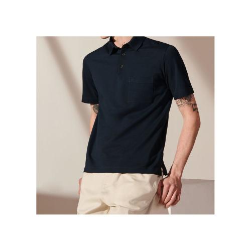  HERMES愛馬仕 22年秋冬 男士 短袖襯衫 Polo boutonne broderie H H072325HA01LA 預(yù)定商品2-6周發(fā)貨