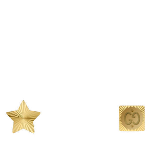 GUCCI/古馳  Icon系列 18k金黃金星星形狀雙G不對(duì)稱耳環(huán)662068J85008000