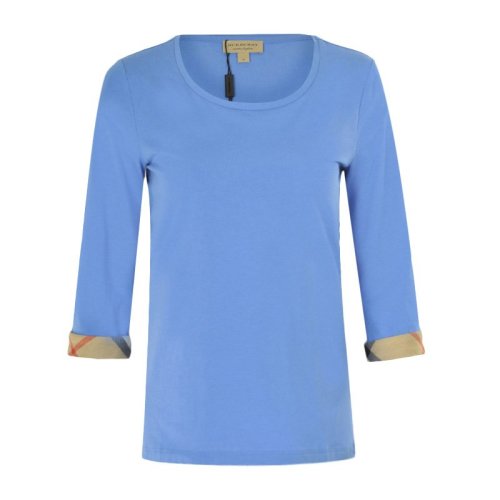 BURBERRY/博柏利 女裝 服飾 時(shí)尚潮流 圓領(lǐng)棉質(zhì)七分袖上衣 女士短袖T恤 4043626