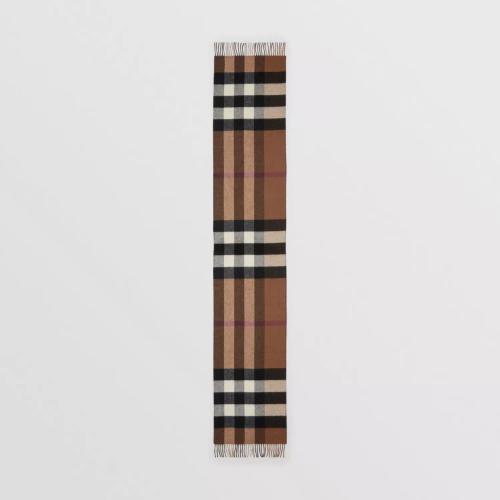  BURBERRY 22年秋冬 女士 雙面兩用格紋拼專屬標(biāo)識羊絨圍巾 80574691