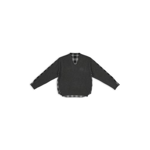  BALENCIAGA巴黎世家 22年秋冬 男士 長(zhǎng)袖T恤 hybrid v-neck shirt 704271T41301163